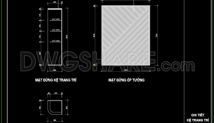 215. CAD Drawing of Decorative Shelf and MDF Wall Cladding Detail (1)