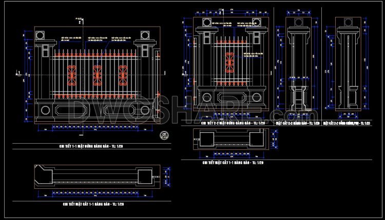 224. Download Classic European Gate & Fence Design Cad Drawings (dwg File) (2)