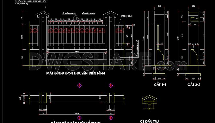 225. Download Classic European Gate & Fence Design CAD Drawings (DWG File) (1)
