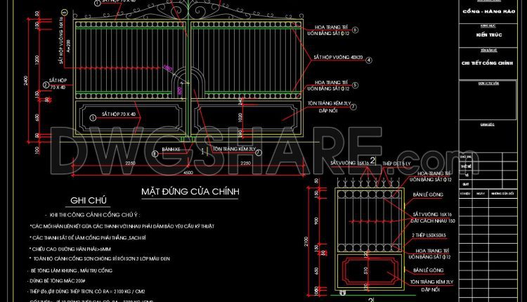 239. Download free CAD drawings of gates, fences, and construction details (2)