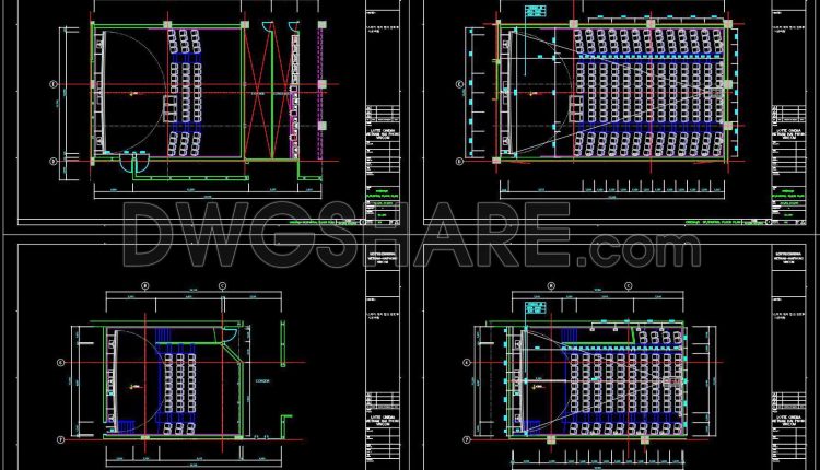 24. Cinema Interior Cad Drawing Set – Detailed Auditorium Layout And ...