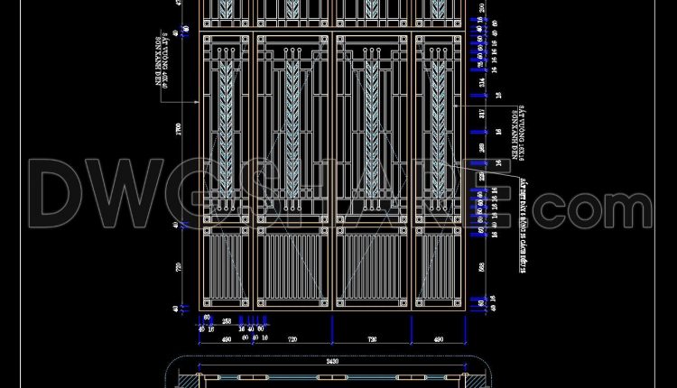 241. Free Download Balcony Railing and Main Gate Detail CAD Drawings (1)