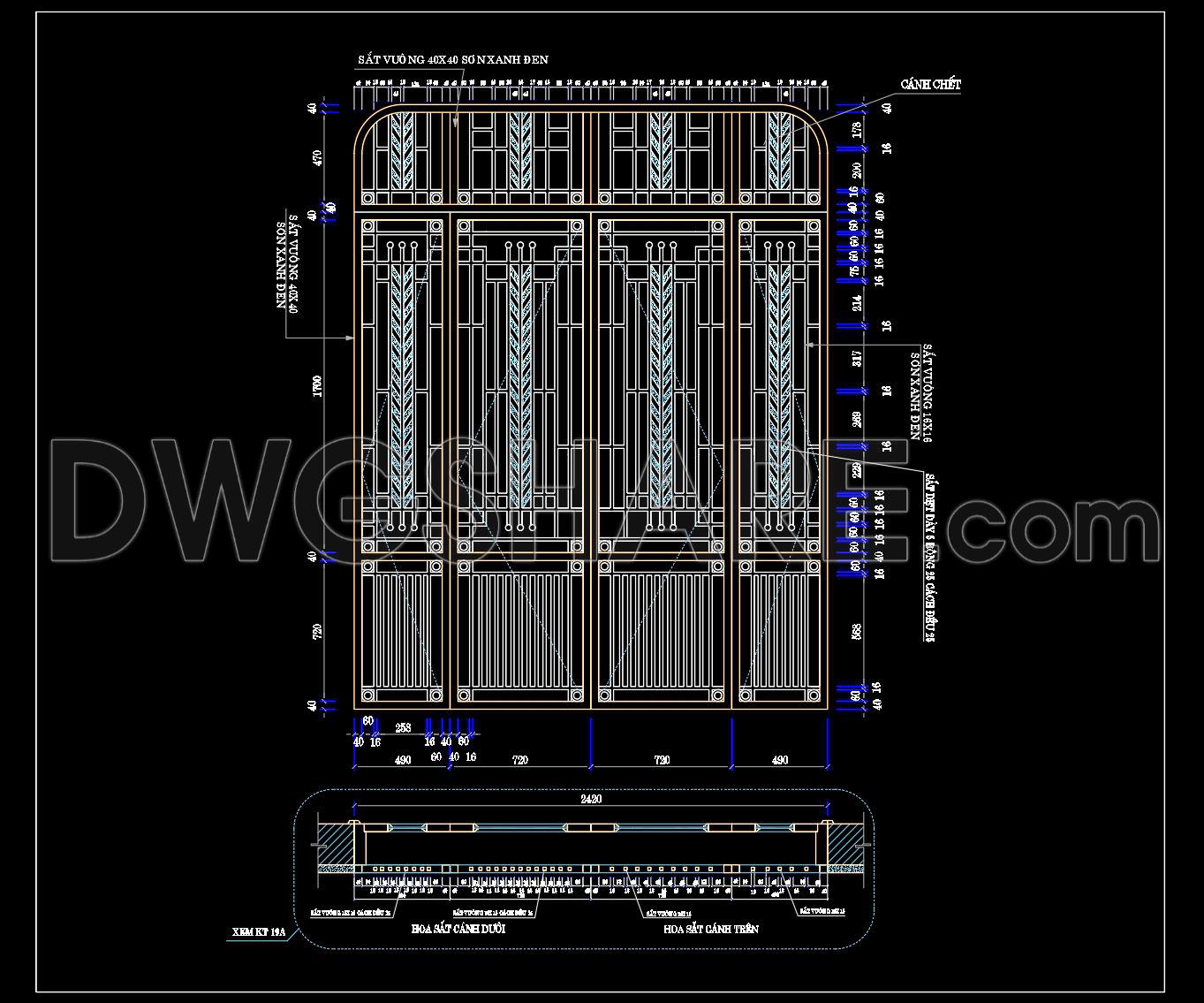241. Free Download Balcony Railing and Main Gate Detail CAD Drawings (1)