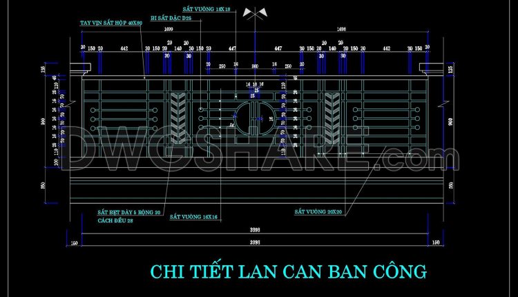 241. Free Download Balcony Railing and Main Gate Detail CAD Drawings (2)