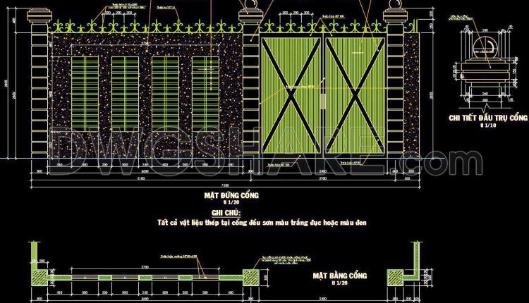 243. Download free CAD drawings of gates, fences, and construction details (1)