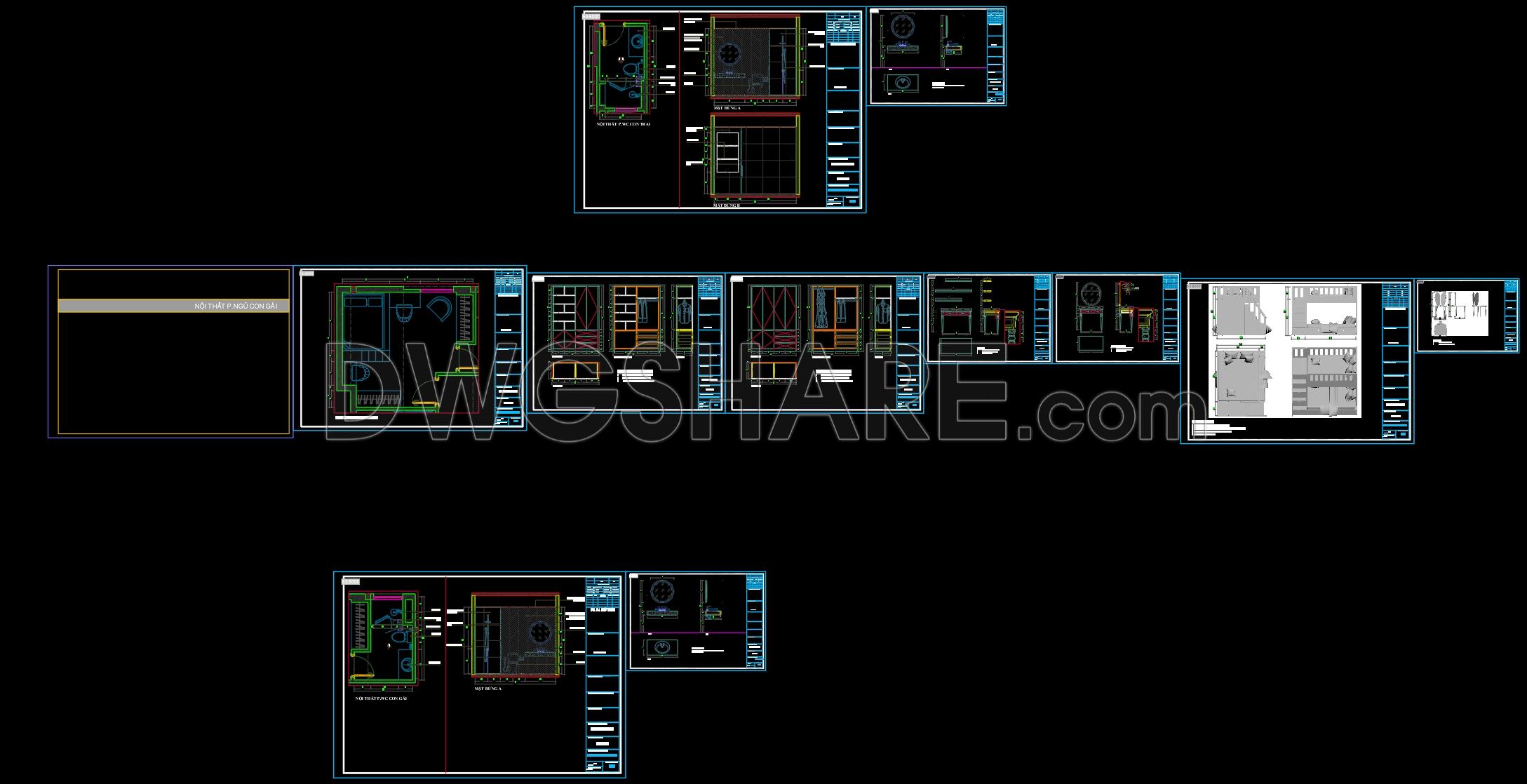 28. Download Full Interior Design Drawing Set For A 2-storey House 8.6m X 17m (9)