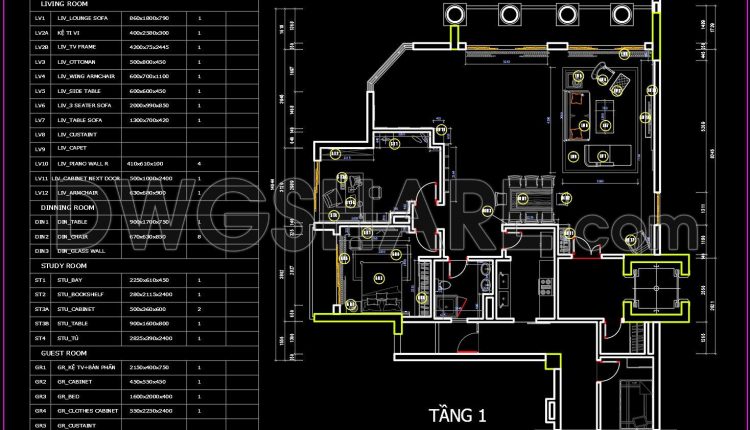 301. Free Download CAD Drawings – Duplex Penthouse Interior Layout (Floors 1–2) (2)