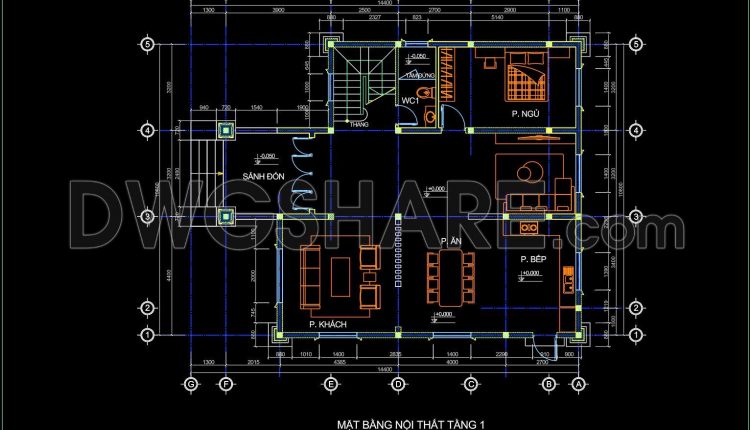 303. Free Download CAD Drawing of Ground Floor Interior Layout (1)