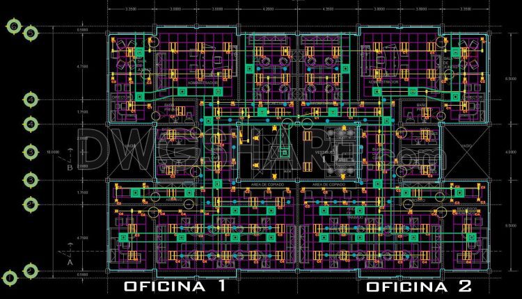 346. Free download of MEP design drawings for a 5-story office building (4)