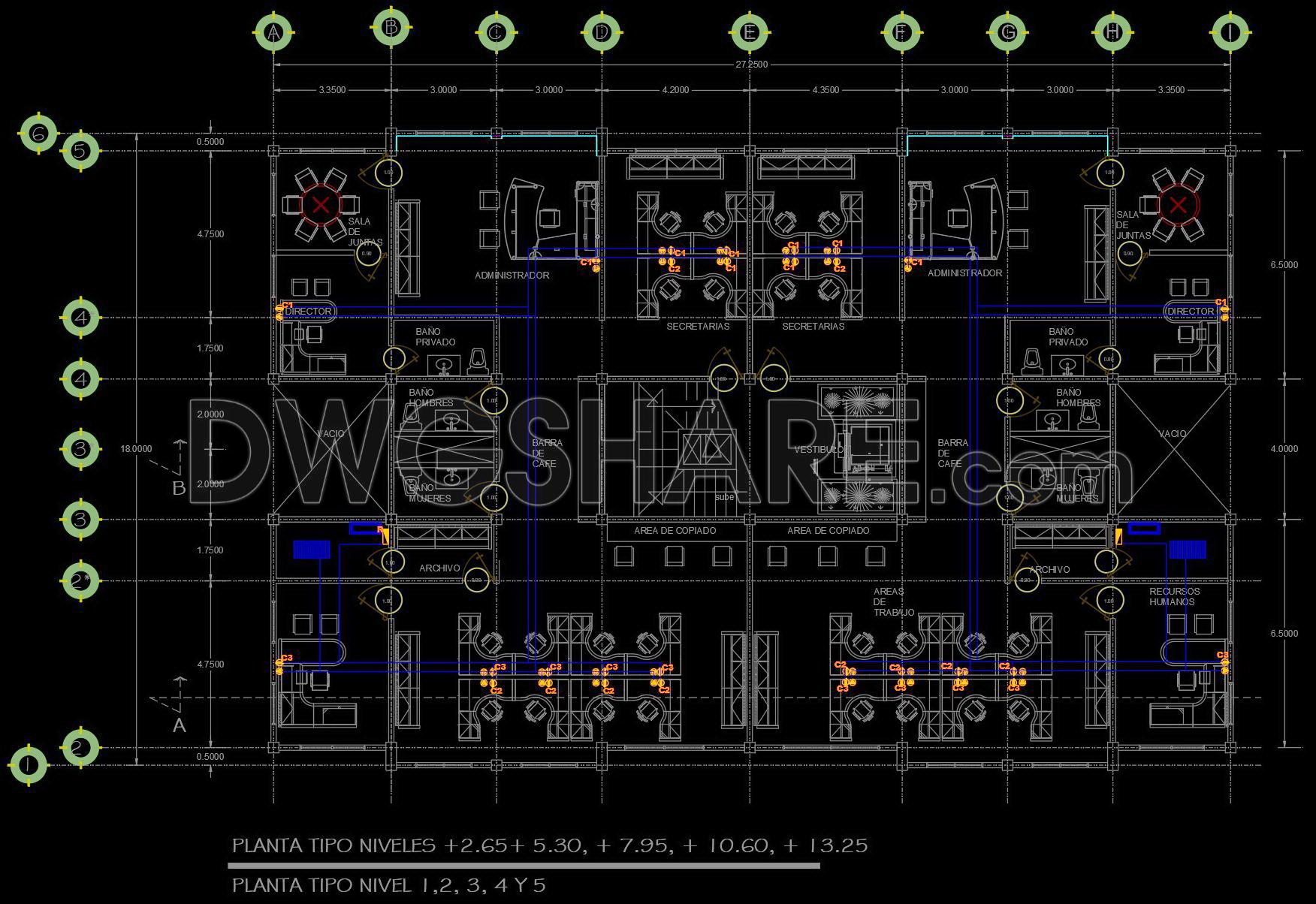 346. Free download of MEP design drawings for a 5-story office building (4)