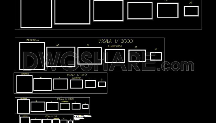 36. Free CAD Drawing – Architectural Drawing Scale Templates for A0–A3 Sheet Sizes (DWG) (1)