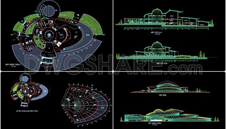 36. Free Download Modern Biological Museum Architectural AutoCAD DWG Drawings (2)