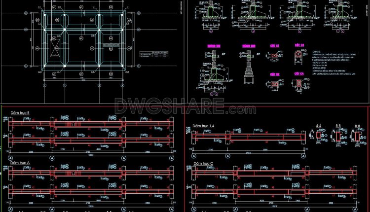 371. Free Download of Structural CAD Drawings for 9m x 13m Reinforced Concrete Townhouse (3)