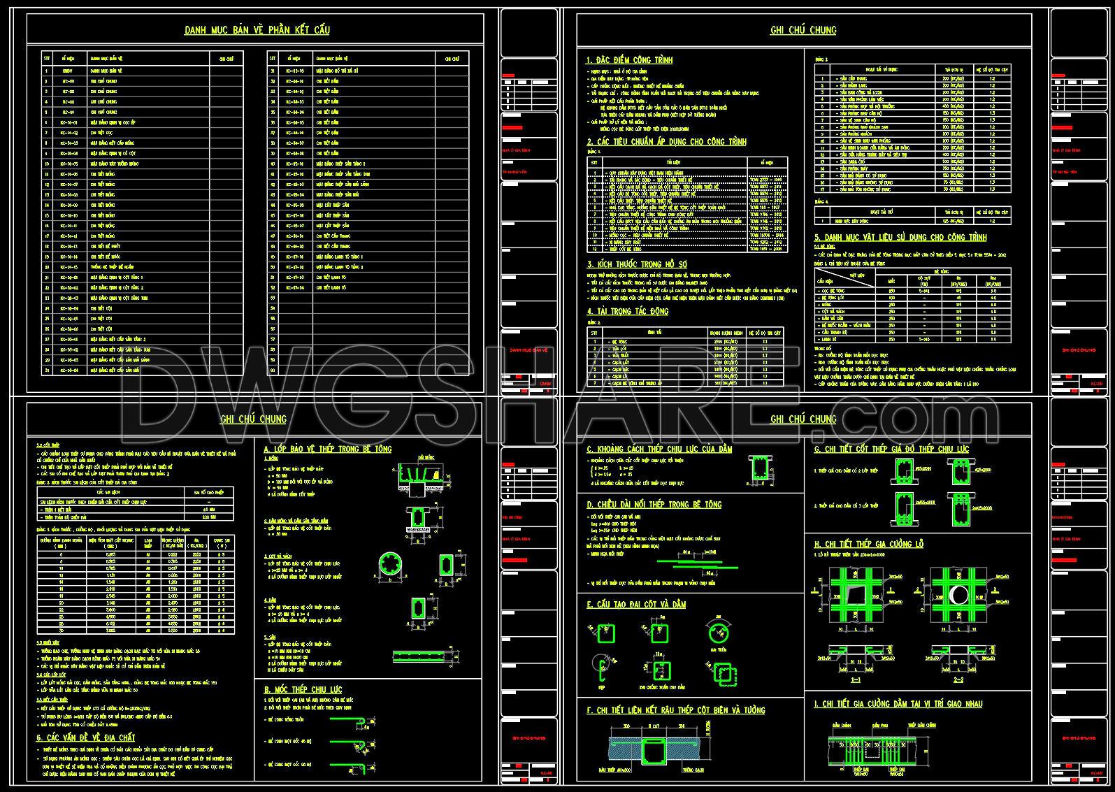 372. Free Download of Structural CAD Drawings for 12m x 12.8m Reinforced Concrete Townhouse (1)