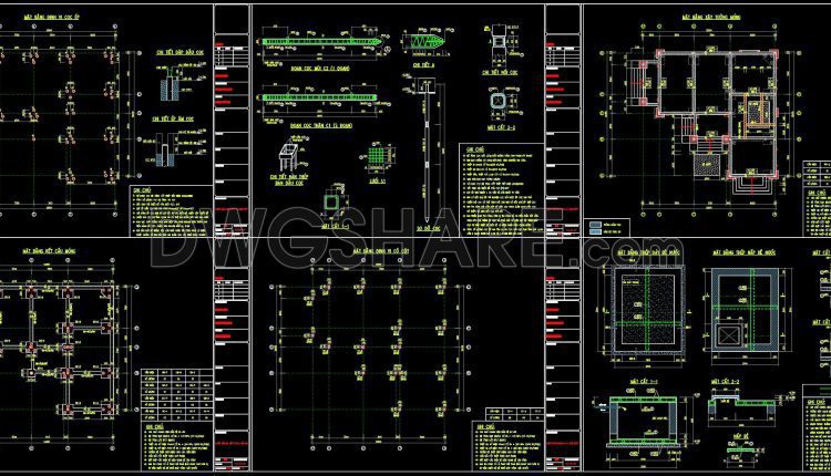 372. Free Download of Structural CAD Drawings for 12m x 12.8m Reinforced Concrete Townhouse (6)