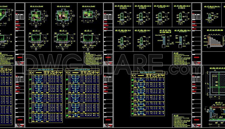 372. Free Download of Structural CAD Drawings for 12m x 12.8m Reinforced Concrete Townhouse (3)