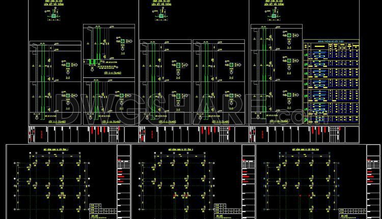 372. Free Download of Structural CAD Drawings for 12m x 12.8m Reinforced Concrete Townhouse (5)