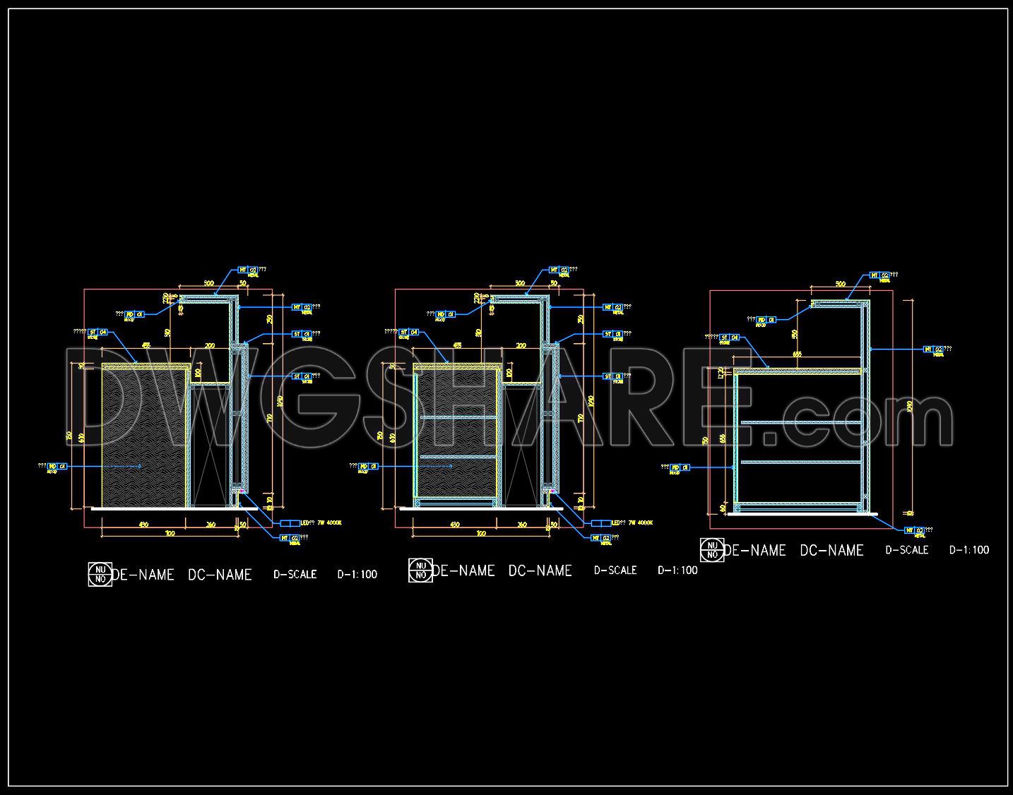 373. Detailed construction drawings of the reception counter and bar counter made of stainless steet (2)