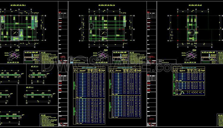373. Free Download of Structural CAD Drawings for 8.5m x 11.5m Reinforced Concrete Townhouse (3)