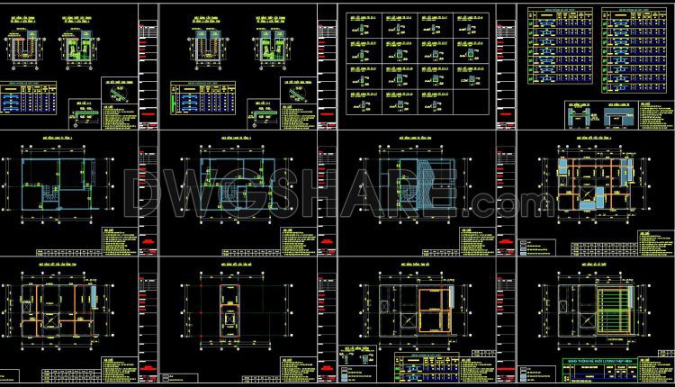 373. Free Download of Structural CAD Drawings for 8.5m x 11.5m Reinforced Concrete Townhouse (1)