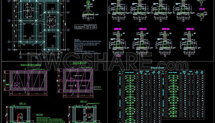 375. Free Download of Structural CAD Drawings for 9.8m x 13.3m Reinforced Concrete Townhouse (3)