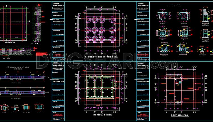 376. Free Download of Structural CAD Drawings for 12m x 16m Reinforced Concrete Townhouse (2)
