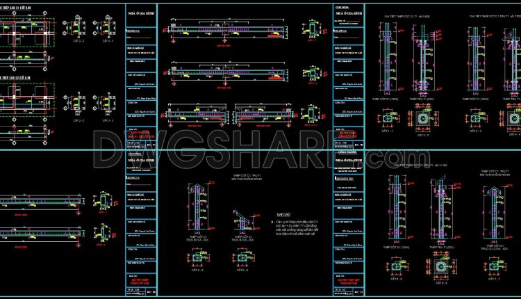 376. Free Download of Structural CAD Drawings for 12m x 16m Reinforced Concrete Townhouse (1)
