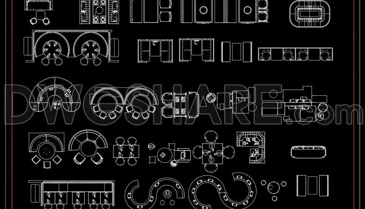 377. Download Modern Furniture CAD Blocks – Tables, Chairs, Bar Stools & Sofas (1)