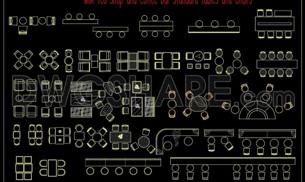 7 months ago
                

                
             1,954378. Free Download Milk Tea & Coffee Bar Standard Tables and Chairs CAD Block Library