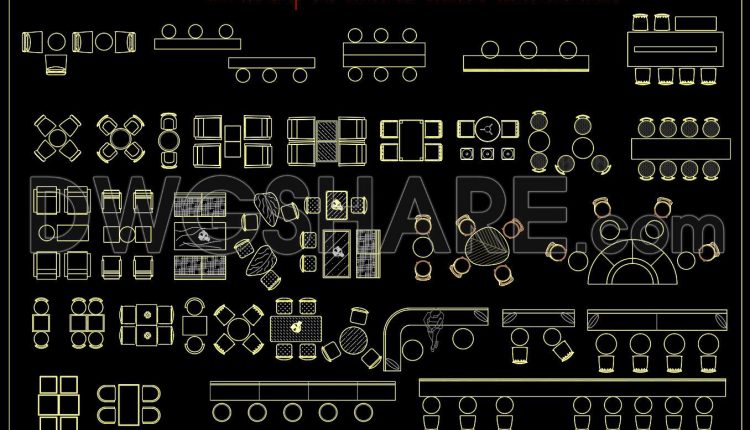 378. Free Download Milk Tea & Coffee Bar Standard Tables And Chairs Cad Block Library