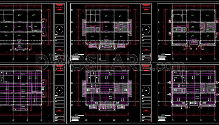 379. Free Download of Structural CAD Drawings for 11m x 13.6m Reinforced Concrete Townhouse (4)