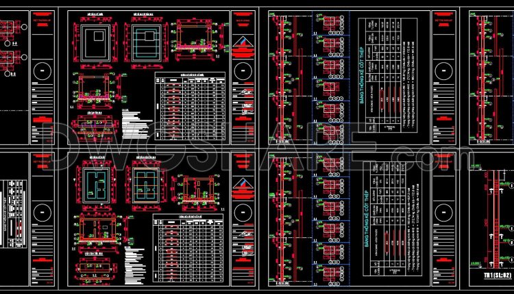 379. Free Download of Structural CAD Drawings for 11m x 13.6m Reinforced Concrete Townhouse (2)