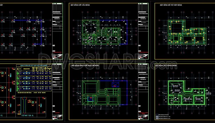 380. Free Download of Structural CAD Drawings for 8.8m x 14.6m Reinforced Concrete Townhouse (2)