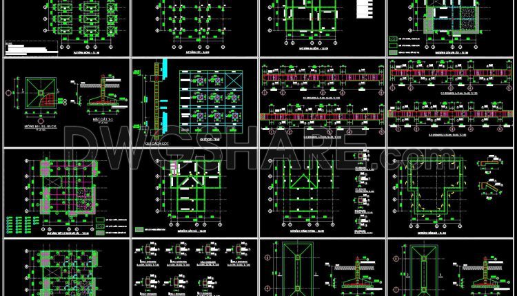 381. Free Download of Structural CAD Drawings for 11.4m x 11.7m Reinforced Concrete Townhouse (3)