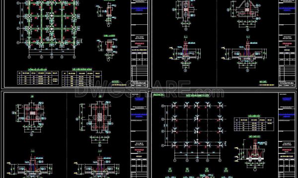 382. Free Download of Structural CAD Drawings for 12.8m x 14.2m Reinforced Concrete Townhouse