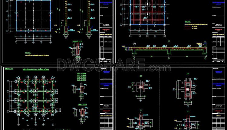 382. Free Download of Structural CAD Drawings for 12.8m x 14.2m Reinforced Concrete Townhouse (6)