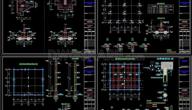 382. Free Download of Structural CAD Drawings for 12.8m x 14.2m Reinforced Concrete Townhouse (5)