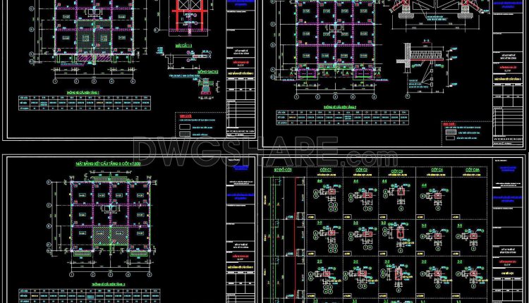 382. Free Download of Structural CAD Drawings for 12.8m x 14.2m Reinforced Concrete Townhouse (4)