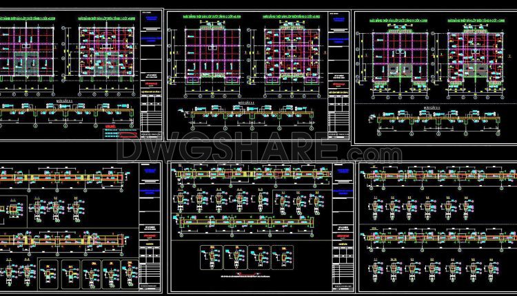 382. Free Download of Structural CAD Drawings for 12.8m x 14.2m Reinforced Concrete Townhouse (3)