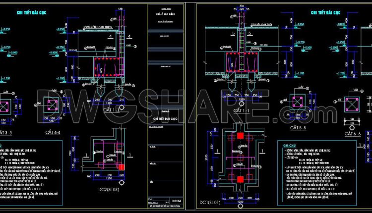 383. Free Download of Structural CAD Drawings for 10.7m x 11.6m Reinforced Concrete Townhouse (4)