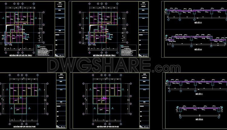 383. Free Download of Structural CAD Drawings for 10.7m x 11.6m Reinforced Concrete Townhouse (2)