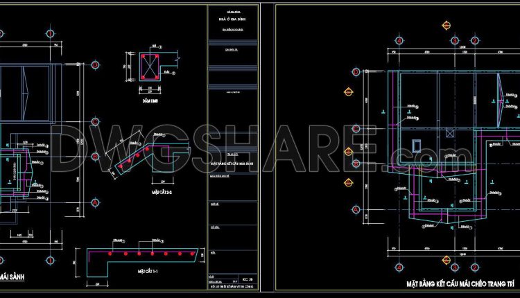 383. Free Download of Structural CAD Drawings for 10.7m x 11.6m Reinforced Concrete Townhouse (1)