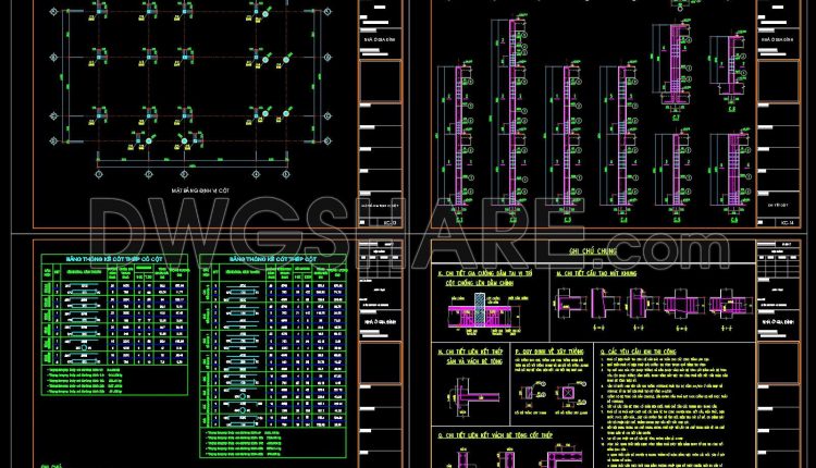 384. Free Download of Structural CAD Drawings for 10m x 14.5m Reinforced Concrete Townhouse (2)