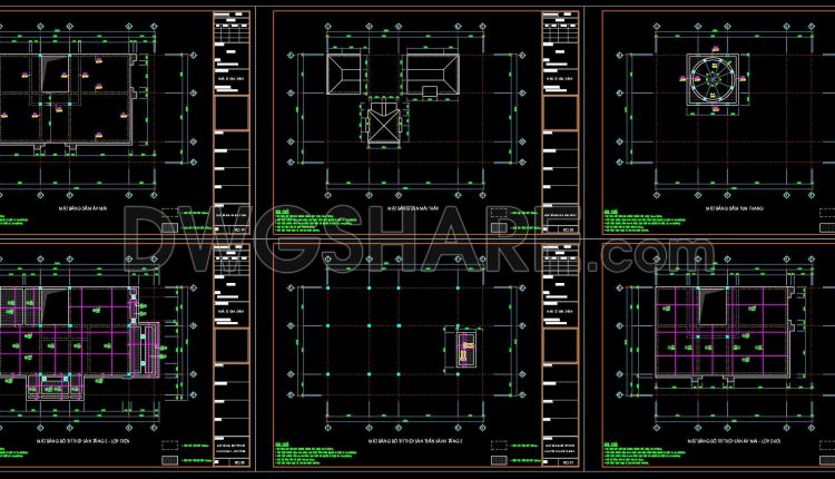 384. Free Download of Structural CAD Drawings for 10m x 14.5m Reinforced Concrete Townhouse (1)