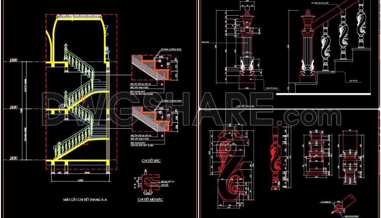 389. Free Download Townhouse Stair Detail CAD Drawings (1)
