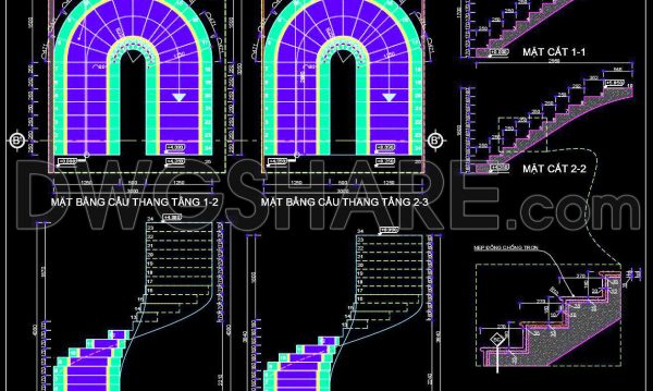 7 months ago
                

                
             413390. Free Download CAD DWG – Detailed Stairs for Townhouse Design