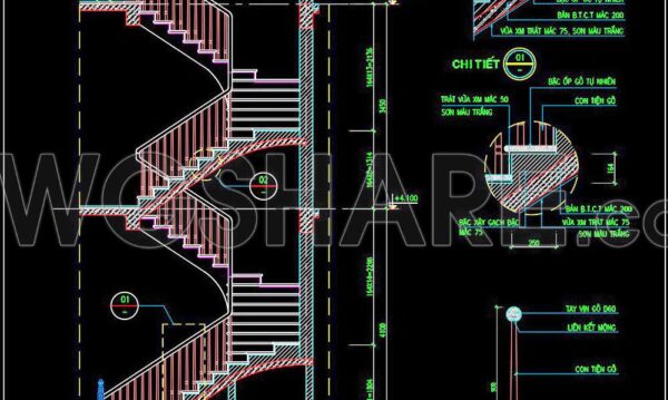 394. Free Download detailed CAD drawings of townhouse stairs