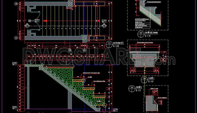 399. Free Download detailed CAD drawings of townhouse stairs (3)