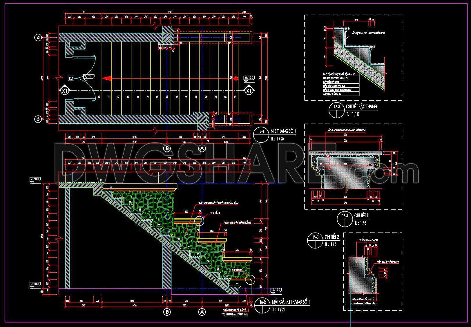 399. Free Download detailed CAD drawings of townhouse stairs (1)