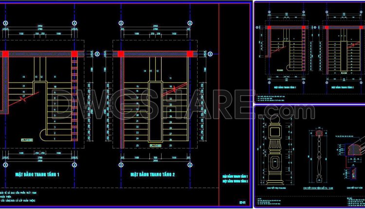 403. Free Download detailed CAD drawings of townhouse stairs (1)